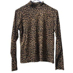 Leopard velour/velvet style fabric vintage top